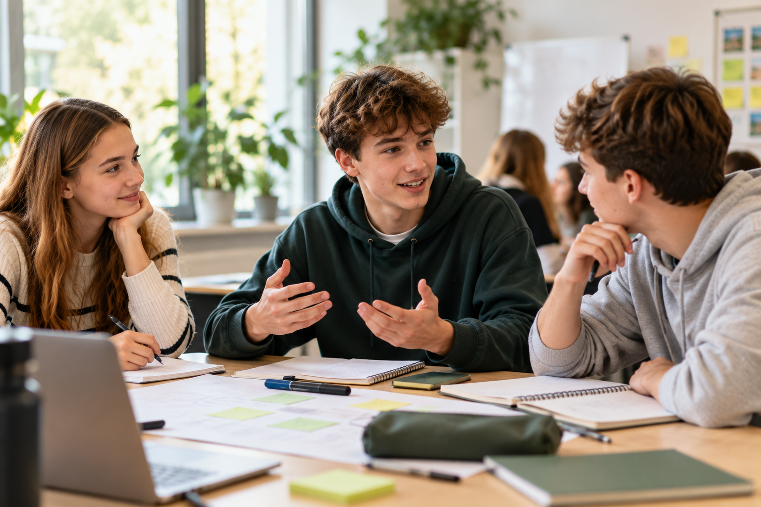 Skupinová práce studentů při workshopu MindGrow